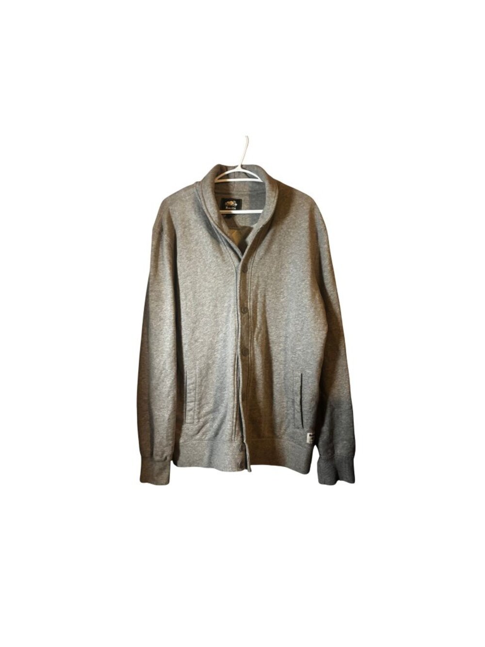 Roots Men’s Shawl Collar Cardigan in Light Grey